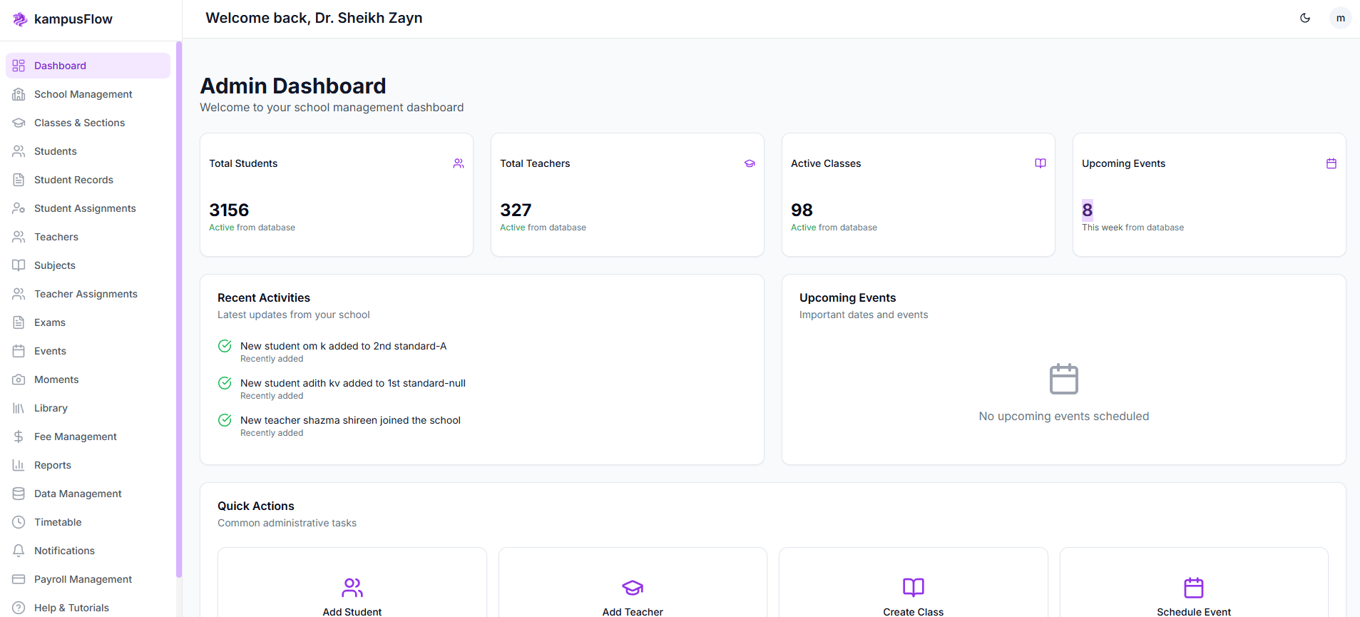 KampusFlow Dashboard